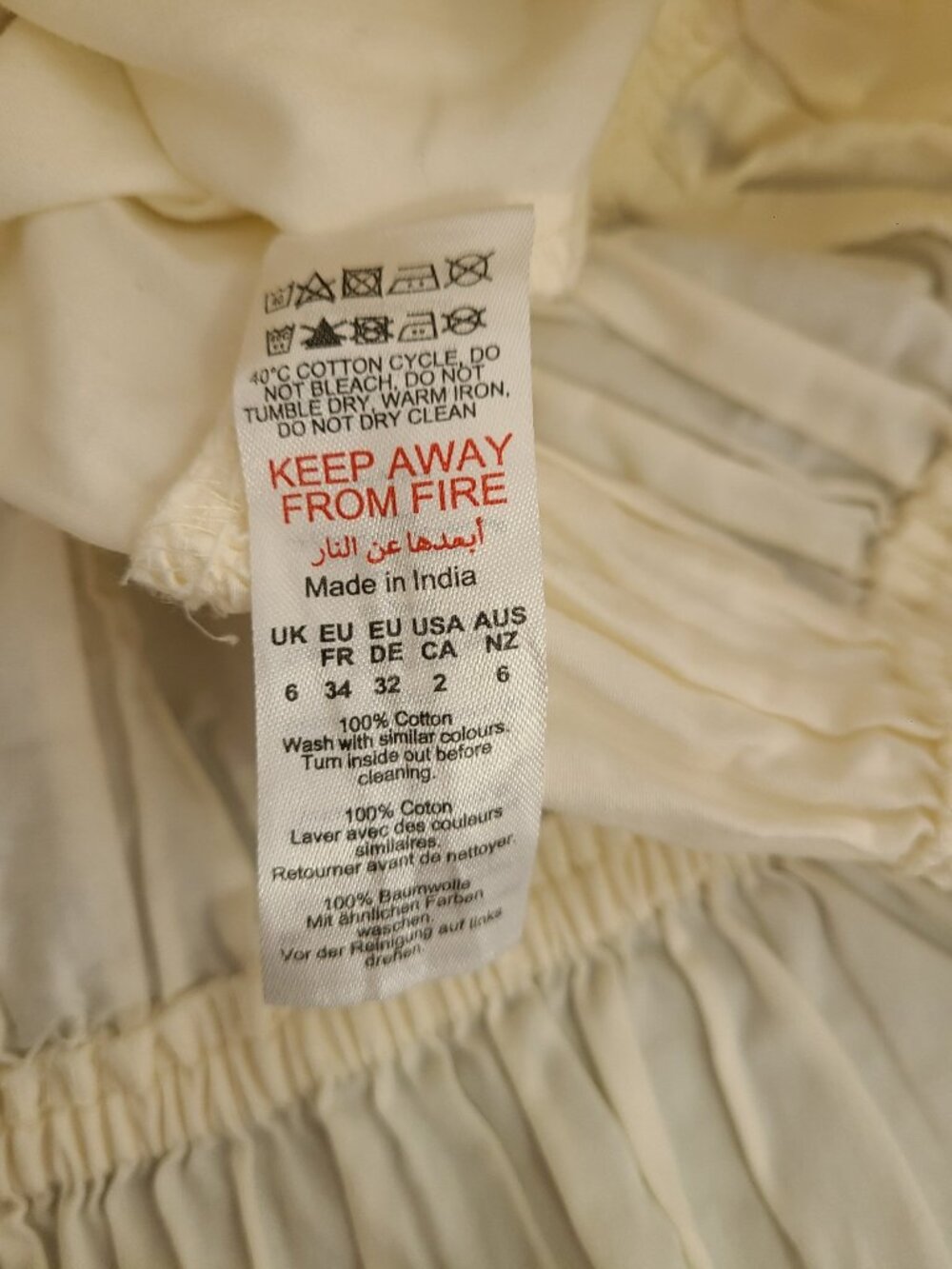 KAREN MILLEN Cotton Tiered Strappy Maxi Dress Cream Cotton Size US 2 - Picture 8 of 8